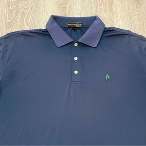 Peter Millar Summer Comfort Jersey Polo Shirt Mens XL Blue Whispering Pines Golf